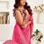 Magenta magenta linen ready to wear saree with printed design