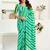 White multi linen ready to wear saree with printed design
