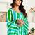 White multi linen ready to wear saree with printed design
