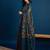 Teal ethnic motifs printed saree with unstitched blouse piece