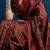 Maroon floral printed kantha work saree
