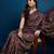 Purple floral printed kanthawork  saree