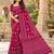 Pink color  real mirror birds prints premium satin saree with un-stitched blouse