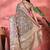 Grey floral woven design zari saree