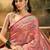 Pink floral woven design organza banarasi saree