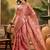 Pink floral woven design organza banarasi saree