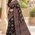 Black color  real mirror birds prints premium satin saree with un-stitched blouse