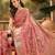 Pink floral woven design organza banarasi saree