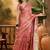 Pink floral woven design organza banarasi saree