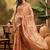 Peach floral woven design banarasi saree