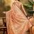 Peach floral woven design banarasi saree