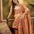 Peach floral woven design banarasi saree
