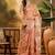 Peach floral woven design banarasi saree