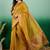Mustard polka dot zari woven tassel detail saree with blouse
