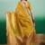 Mustard polka dot zari woven tassel detail saree with blouse