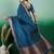 Teal polka dot zari woven tassel detail saree with blouse