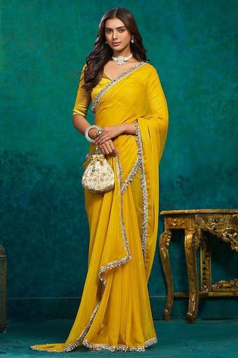 Yellow women yellow sarees