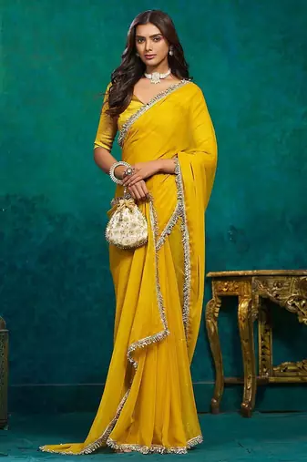 Yellow women yellow sarees