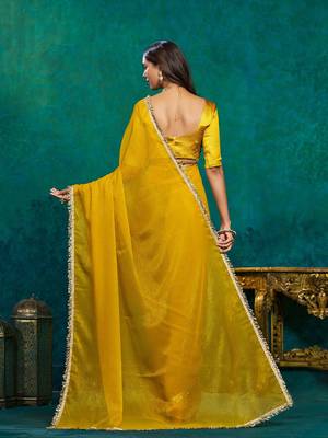 Yellow women yellow sarees 3