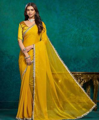 Yellow women yellow sarees 4