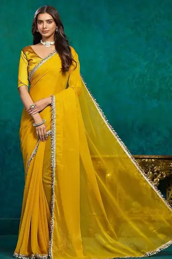 Yellow women yellow sarees