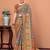Navy blue floral printed mukaish regular tussar saree