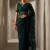 Green embellished embroidered net designer saree
