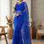 Blue embellished embroidered net designer saree
