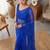 Blue embellished embroidered net designer saree