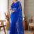Blue embellished embroidered net designer saree