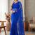 Blue embellished embroidered net designer saree