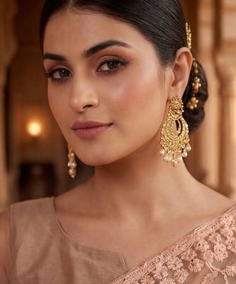 Peach floral embroidered net designer saree 3