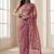 Pink embellished embroidered net designer saree