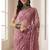 Pink embellished embroidered net designer saree