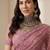 Pink embellished embroidered net designer saree