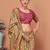 Green floral printed saree