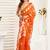 Orange orange linen printed ready to wear saree