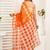 Orange orange linen printed ready to wear saree