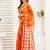 Orange orange linen printed ready to wear saree