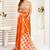 Orange orange linen printed ready to wear saree