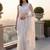 White embellished embroidered net designer saree