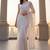 White embellished embroidered net designer saree