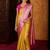 Mustard girls woven design zari art silk saree