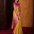 Mustard girls woven design zari art silk saree
