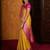 Mustard girls woven design zari art silk saree