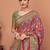 Pink kalamkari printed saree with matching blouse