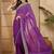 Purple women bandhani sequinned poly georgette saree