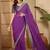 Purple women bandhani sequinned poly georgette saree