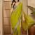 Olive bandhani printed saree with sequinned border