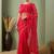 Red embellished embroidered net designer saree